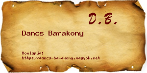 Dancs Barakony névjegykártya
